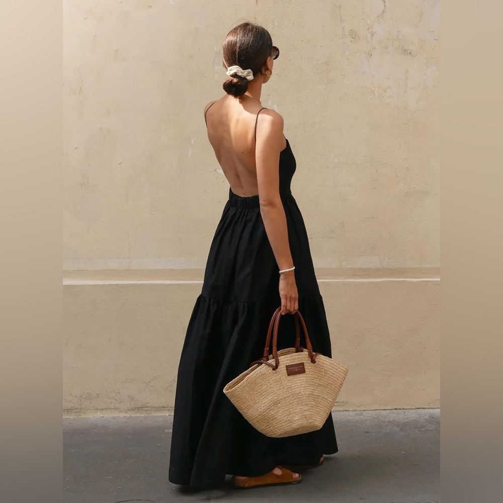 NWT Commense Solid Backless Long Dress
